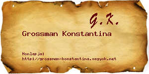 Grossman Konstantina névjegykártya